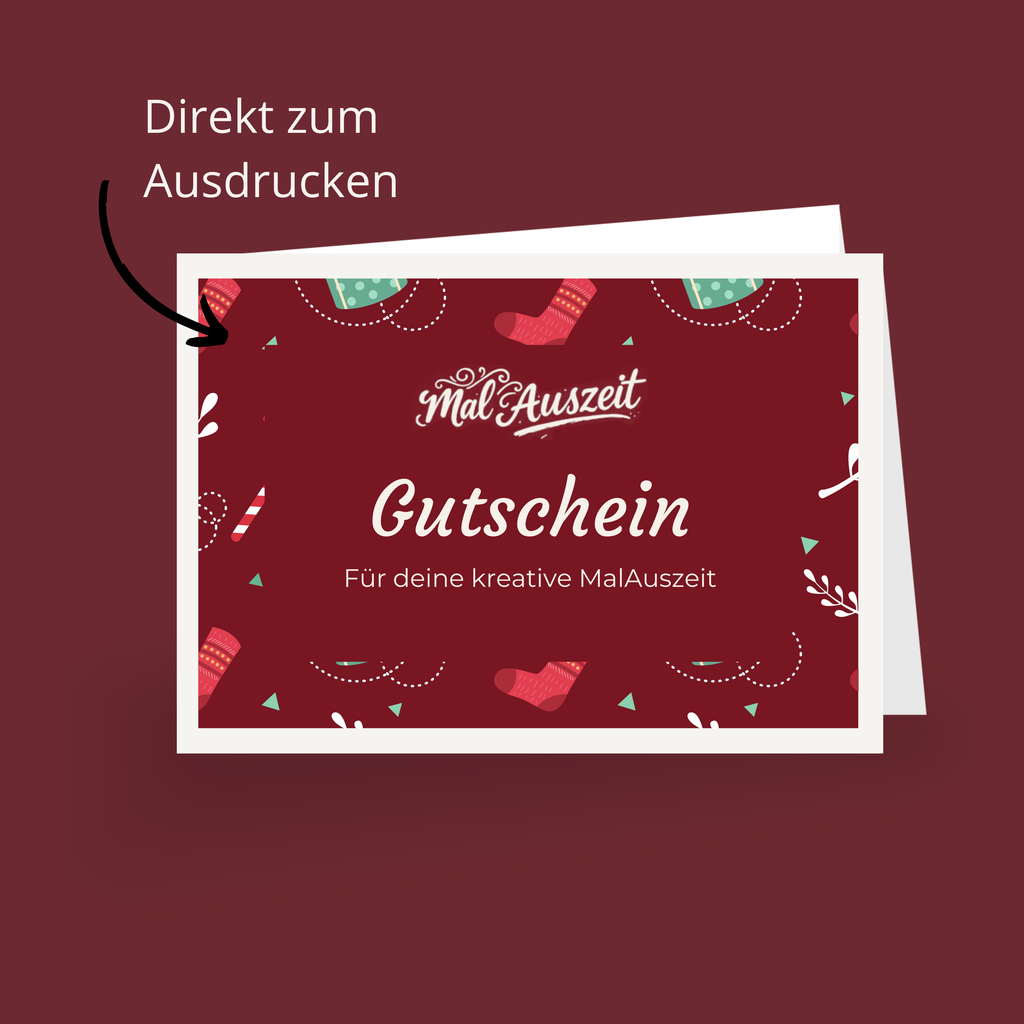 Weihnachten Malauszeit Gutschein