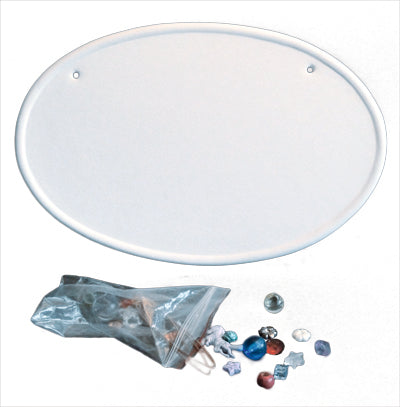 Ovales Schild / Set mit Perlen